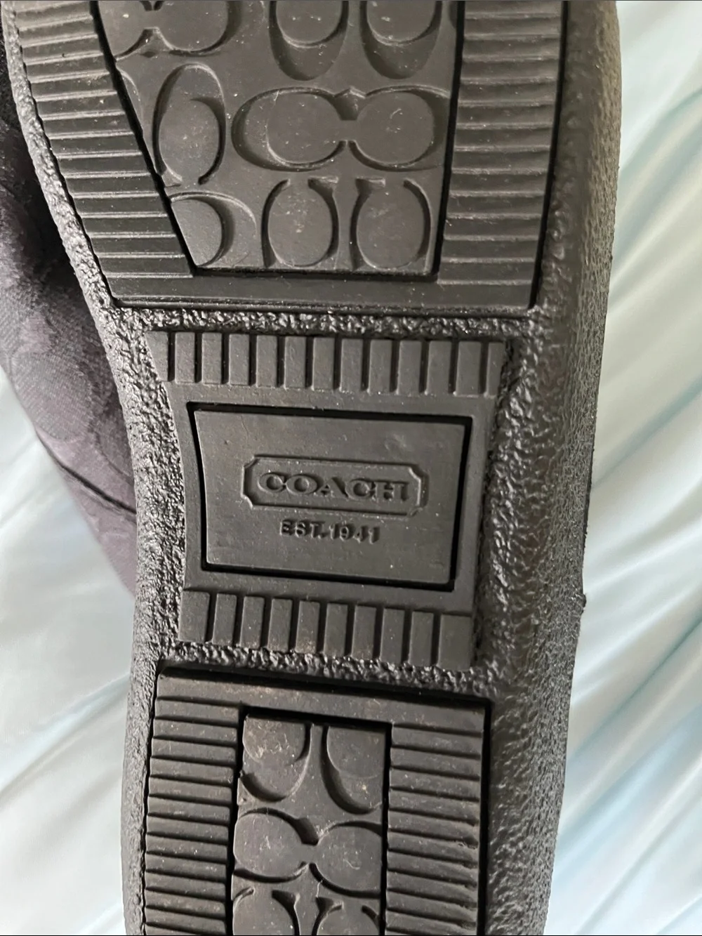 Coach Black Signature Mid-Calf Buckle Boots